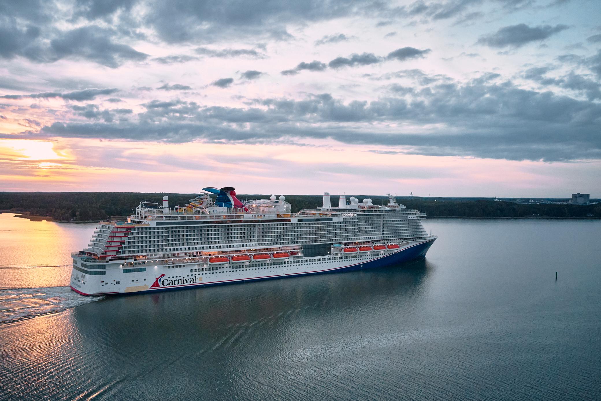 The Carnival Celebration cruise ship embarked for its maiden voyage to Miami