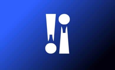 Decorative image: Two white exclamation points over a dark blue gradient background